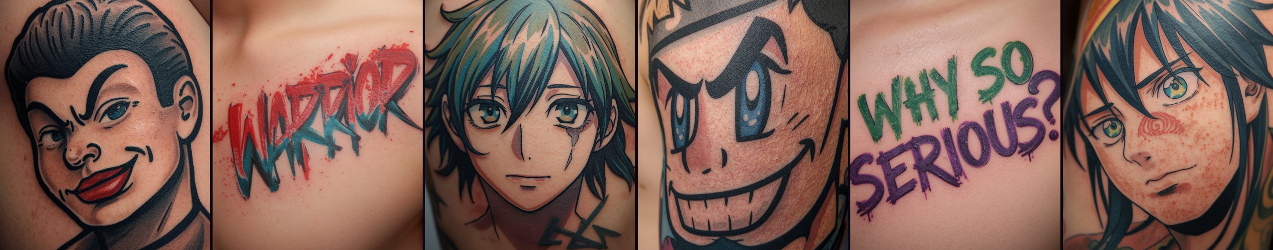 A selection of recent tattoo work at New Wave